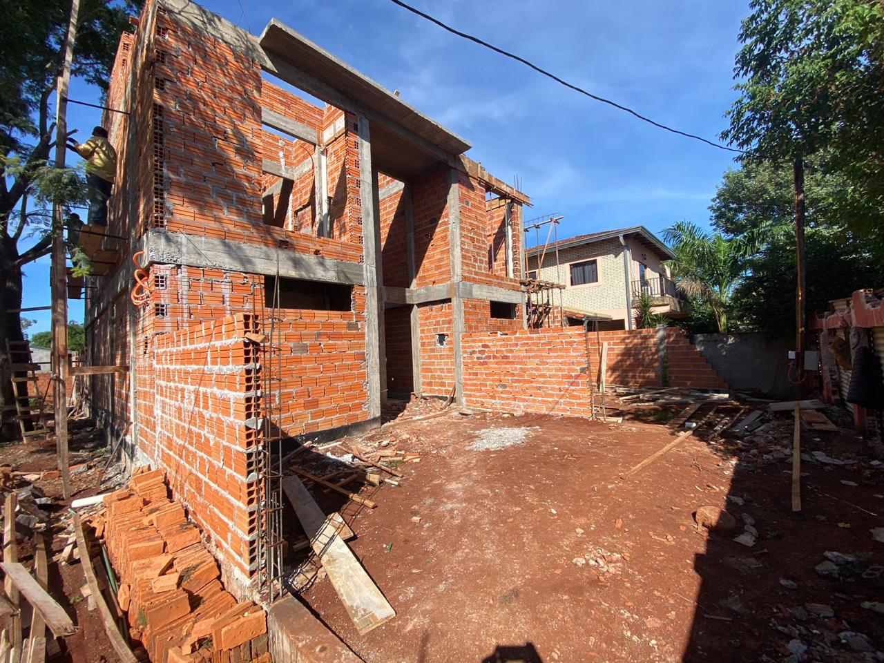 La obra gris del dúplex 2909, con los muros de ladrillo levantados