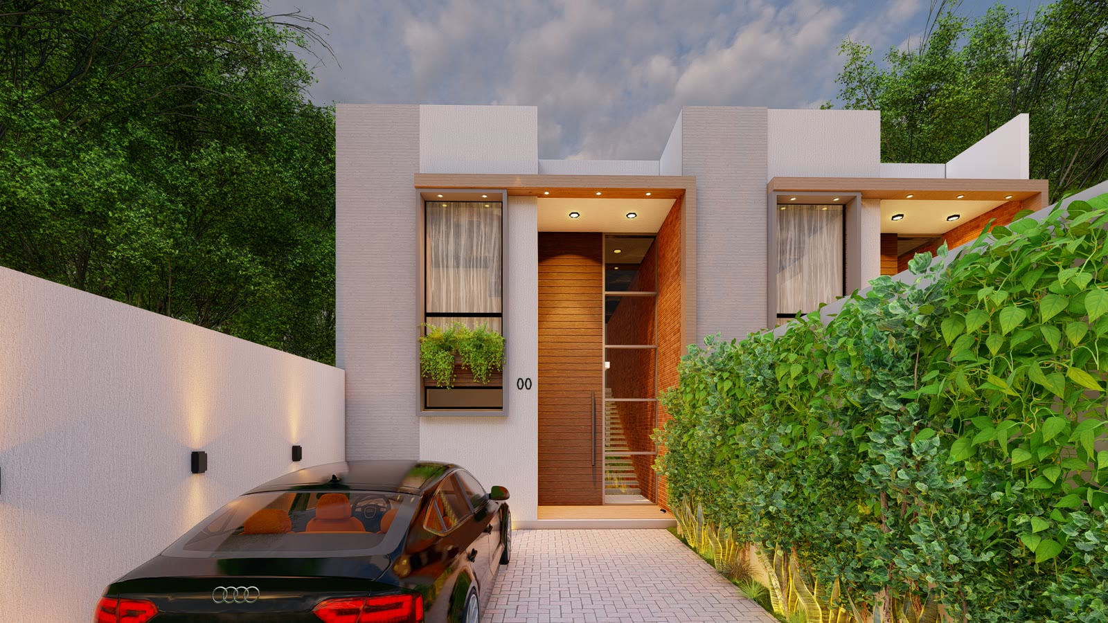 Render de la fachada del dúplex 2909